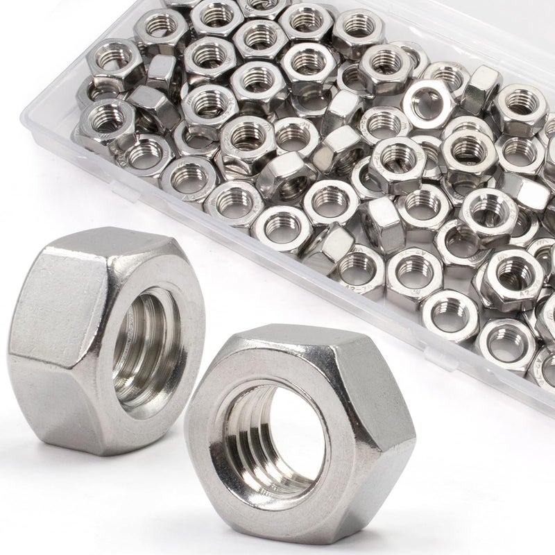 ZQZ M8-1.25mm Hex Nuts,90 Pack 304 (A2-70) Stainless Steel Hardware Nuts,Standard Metric Coarse Thread Nuts - Image 1